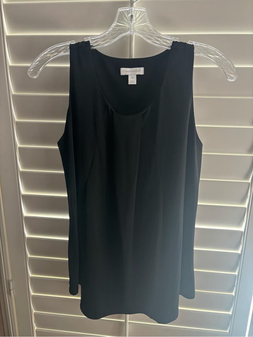 Charter Club Black Sleeveless Scoop Neck Top